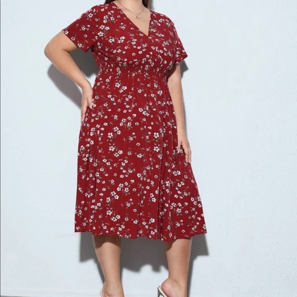 Boho plus size floral print A line dress - Picture 13 of 15